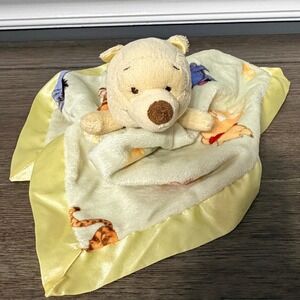 Disney Kids Preferred Winnie the Pooh Baby Security Blanket Lovey Satin Trim 12"